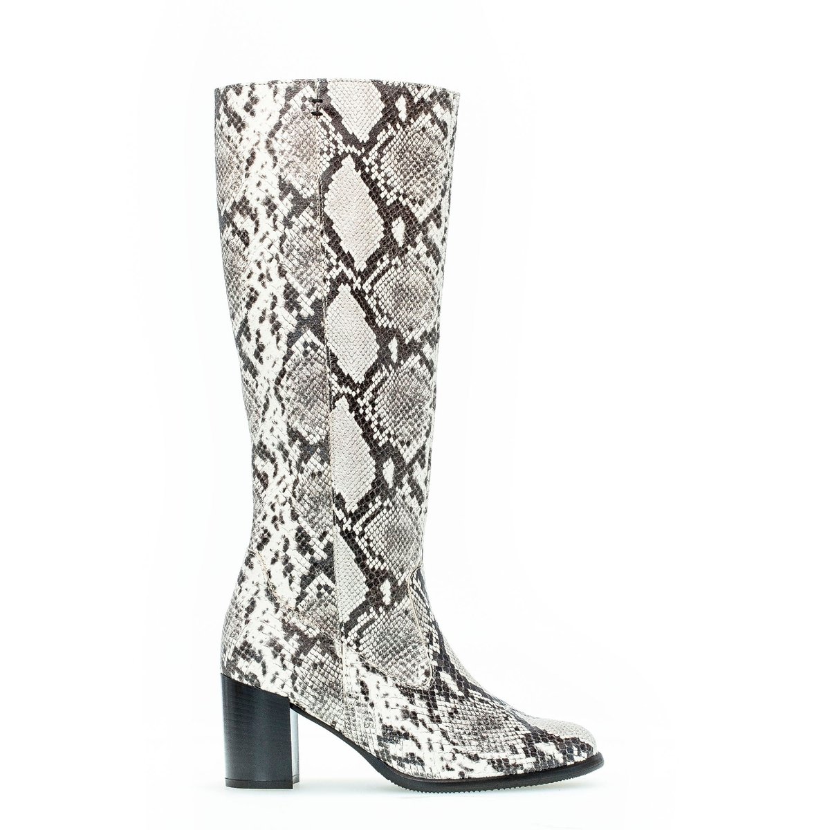 Bottes en cuir à talon façon block gris, GABOR