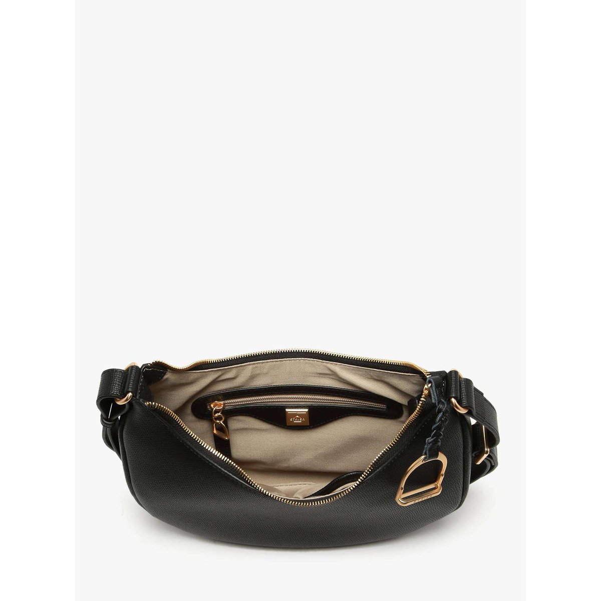 Sac bandoulière Torsade cuir noir, ETRIER