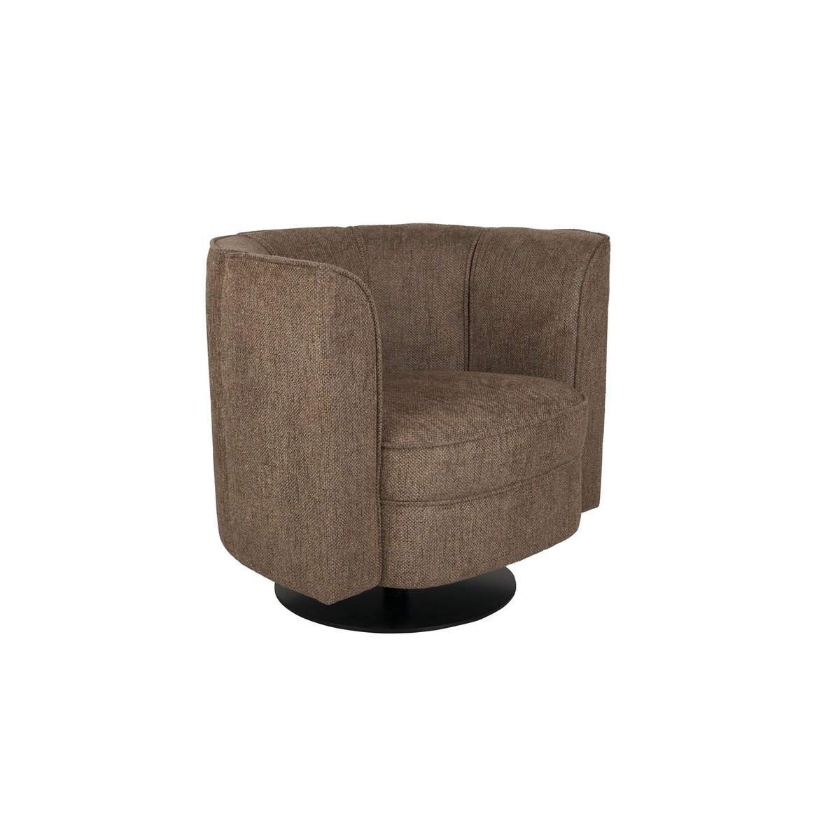 Fauteuil design pivotant en tissu, classique, FLOWER marron, DUTCHBONE