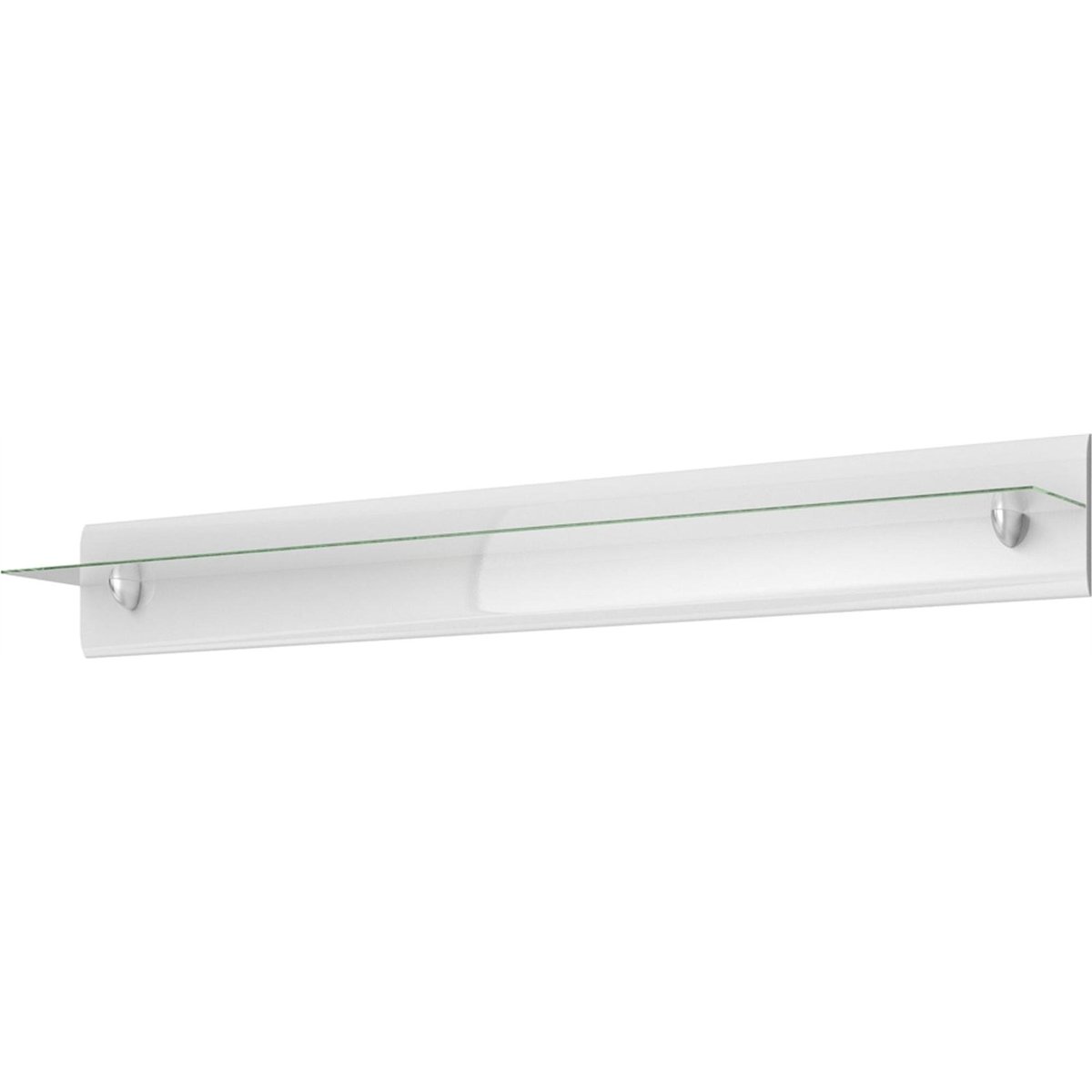Étagère murale collection KANOPUS en bois blanc brillant et verre transparent, RECOLLECTION