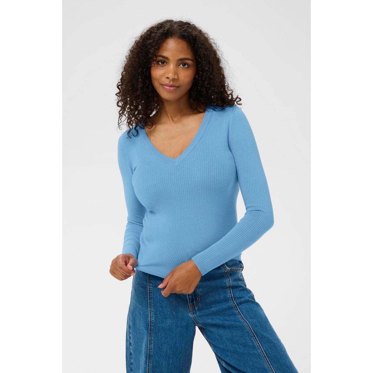 Pullover tricoté bleu azure blue, KAFFE