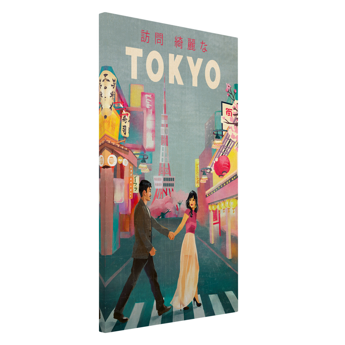 Tableau Sur Toile Tokyo Floral ILLUSTRATION tableaux sur toile-multicolore, CEANOTHE