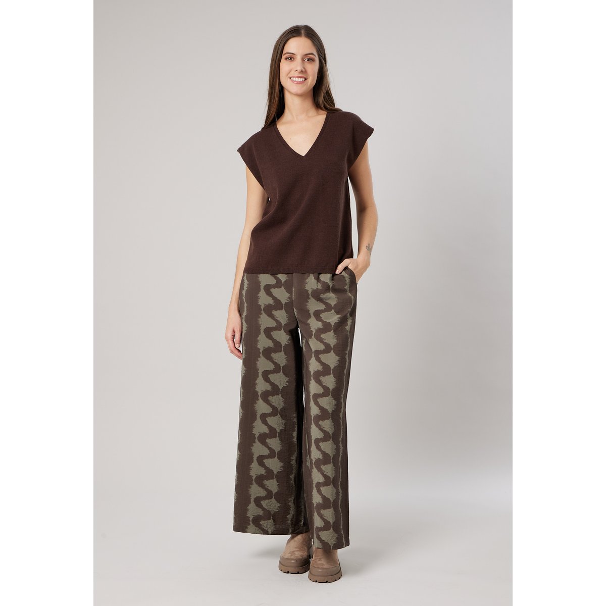 Pull sans manches femme MIRIA brown, DEELUXE