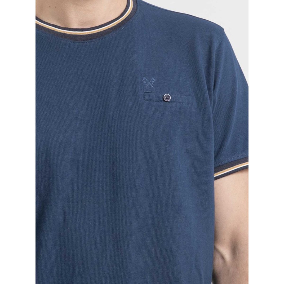 T-shirt Col Rond Pur Coton Necamix bleu, RITCHIE