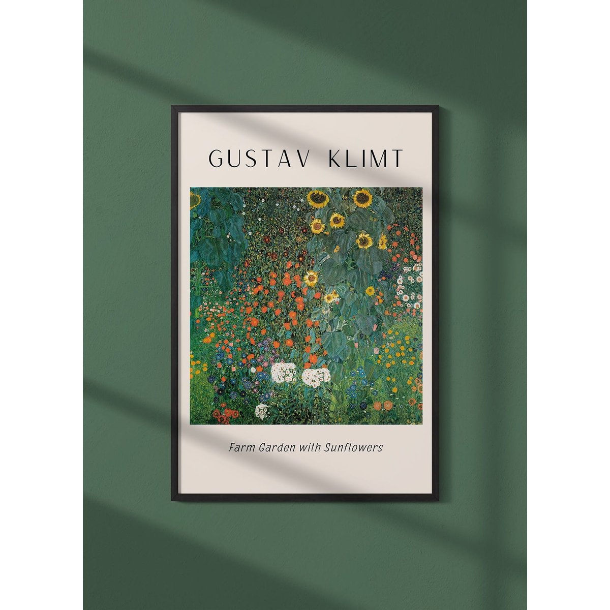 Affiche Gustav Klimt « Farm Garden with Sunflowers » blanc, L'AFFICHERIE