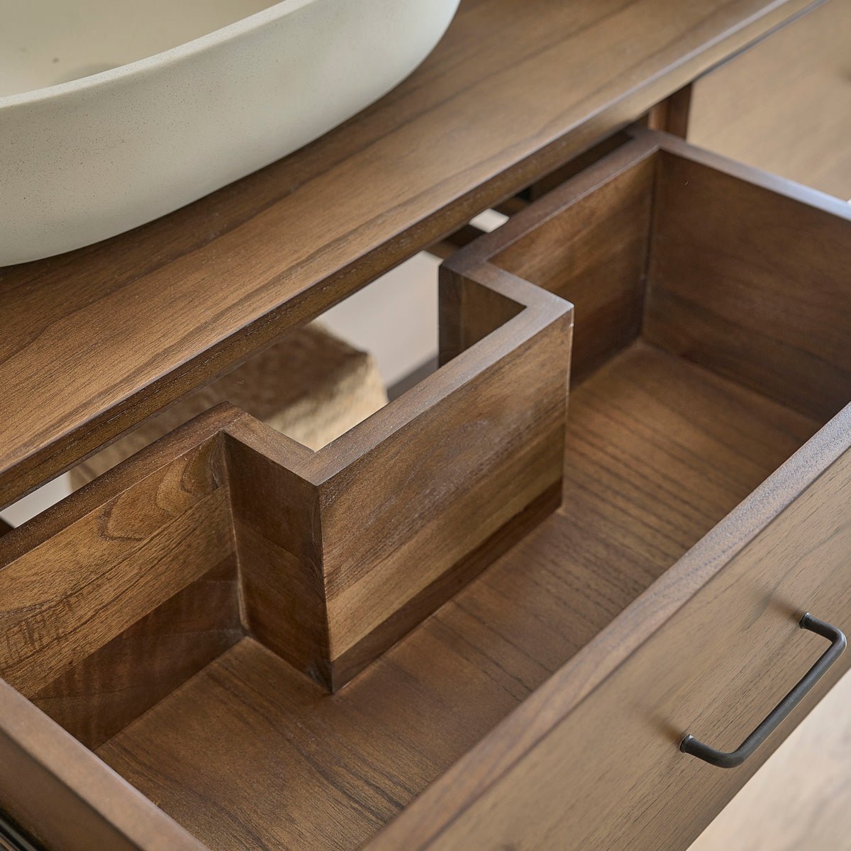 Meuble de salle de bain en mindi massif 135 cm CALIXTE marron, BERAH GETAH