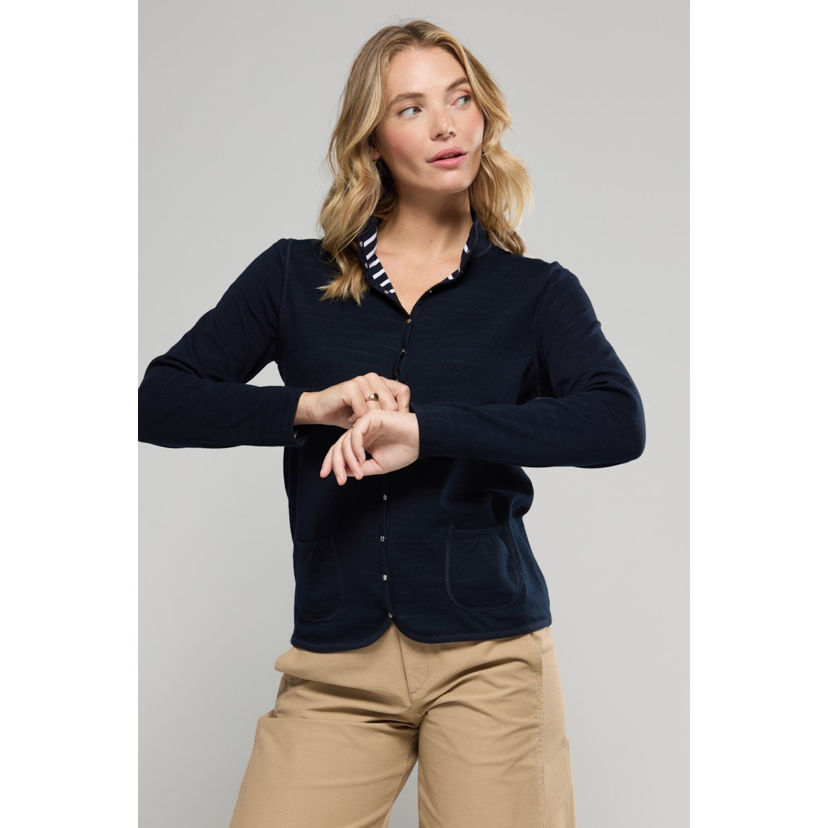 Veste réversible - coton rich navy/blanc, ARMOR-LUX