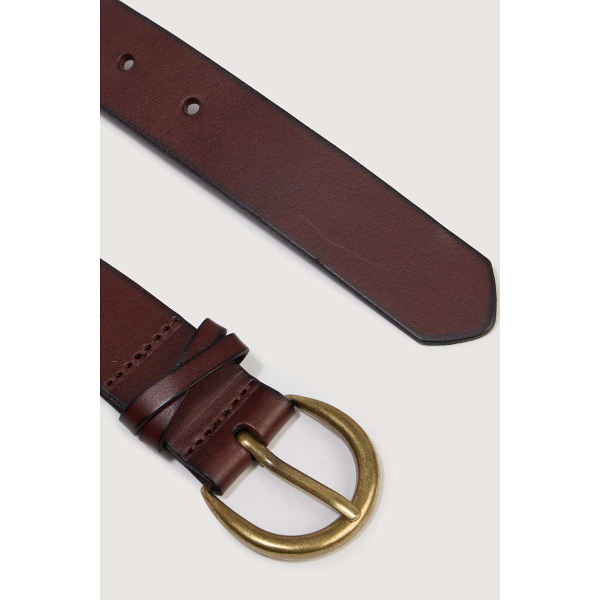 Ceinture large en cuir marron foncé, BONOBO
