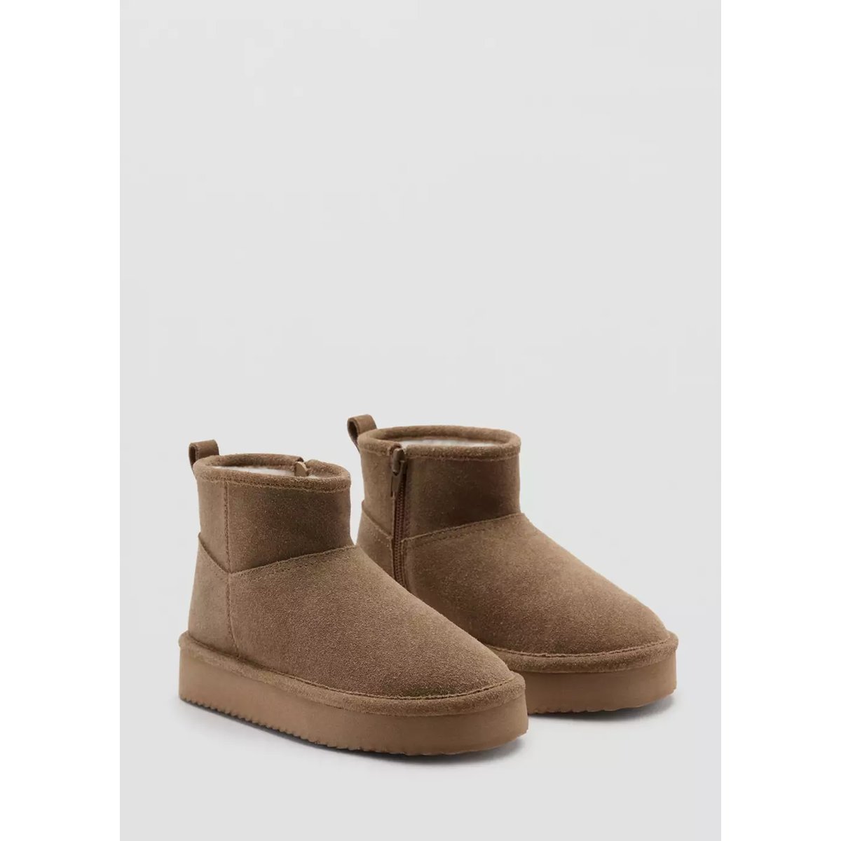 Bottines en cuir beige, MANGO KIDS