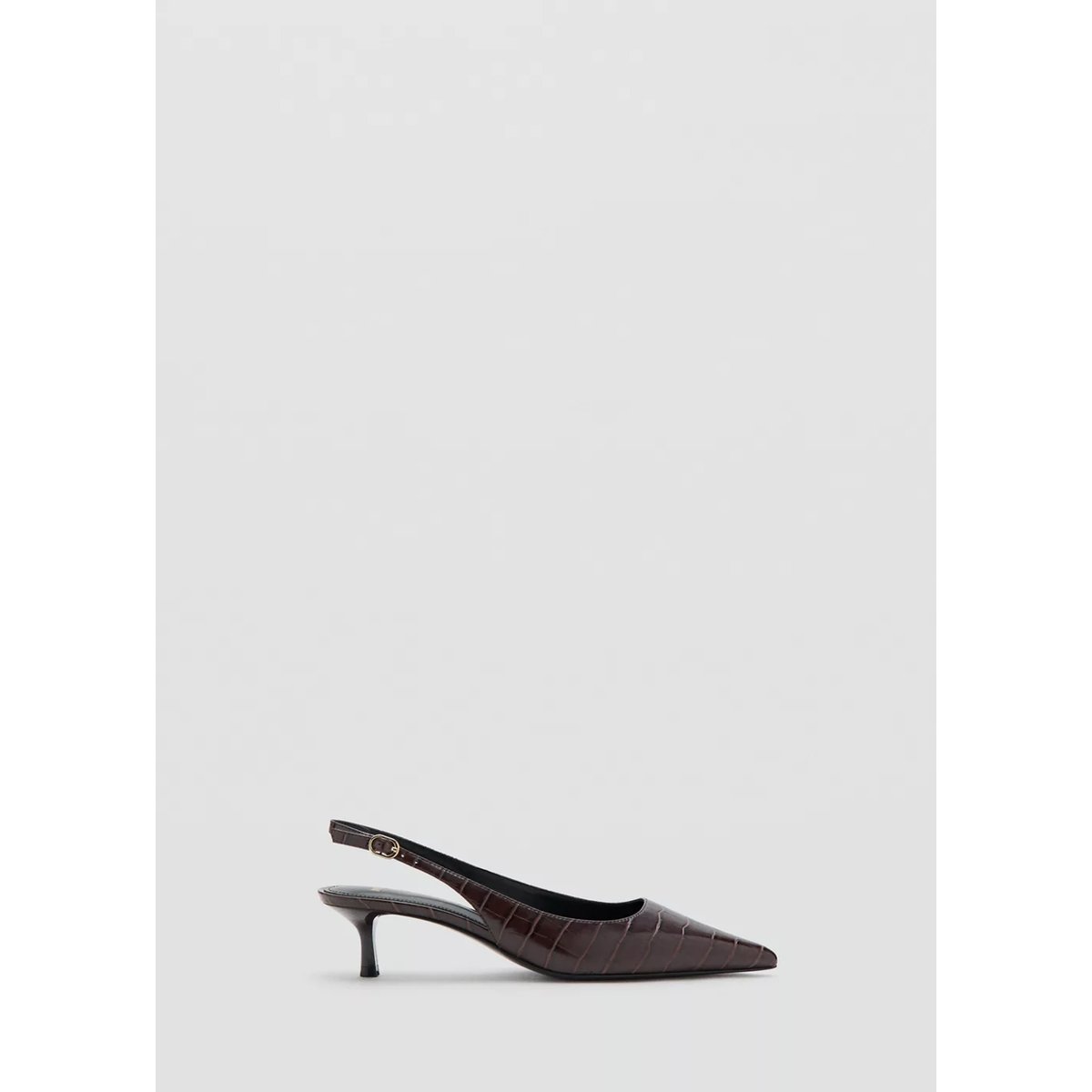 Chaussures talon effet croco bordeaux, MANGO