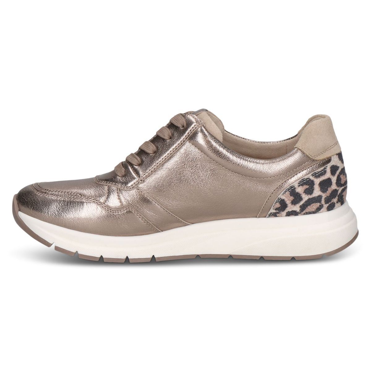 Basket en cuir marron poivre combiné, CAPRICE