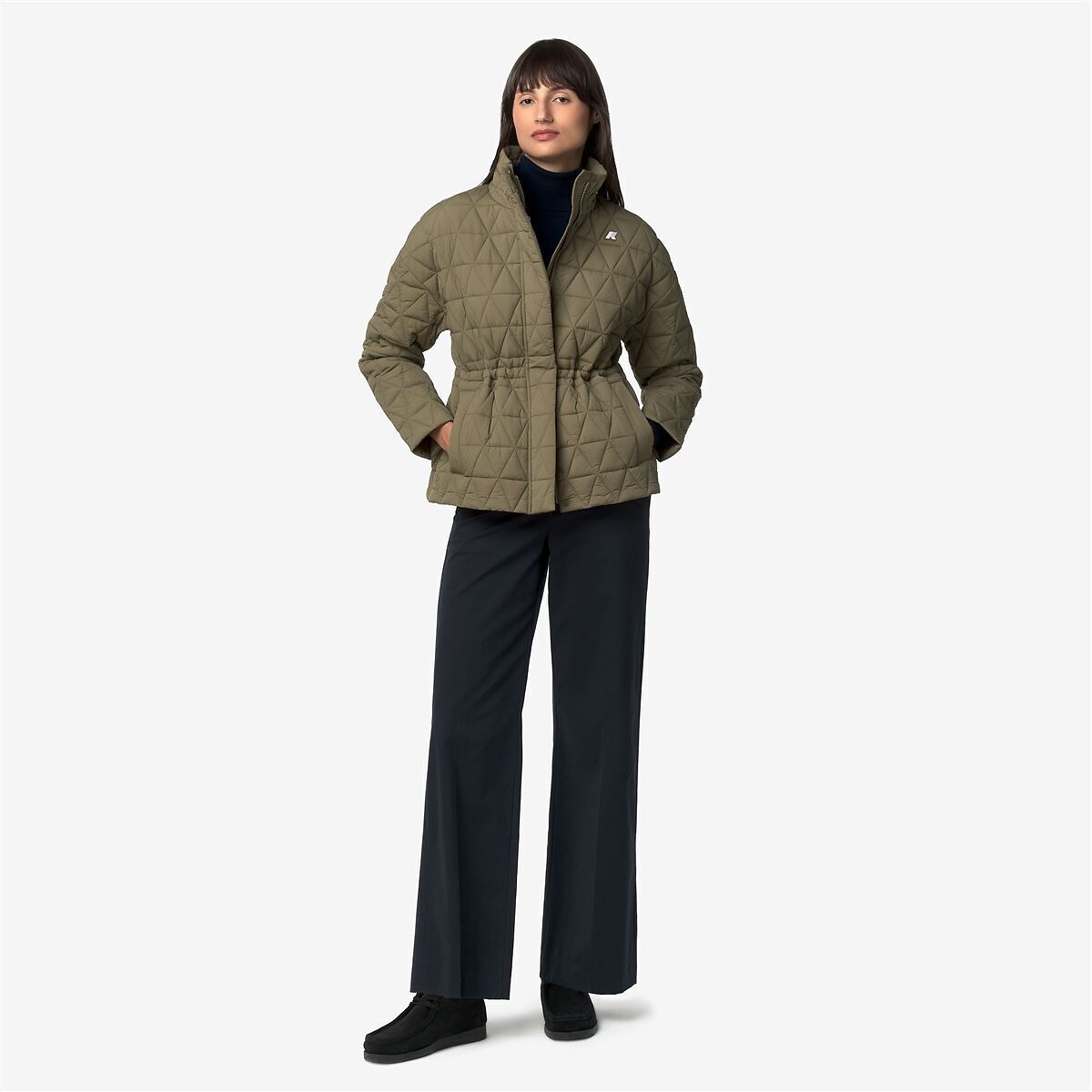 Coupe-vent mi-long, SELENE DIAMOND QUILTED WARM vert army, K-WAY
