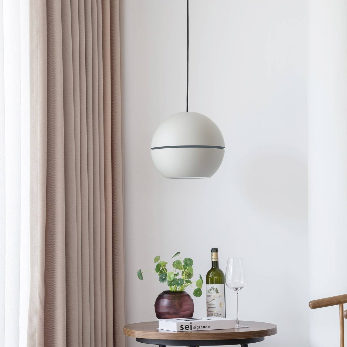 Suspension en aluminium moderne, Calantha gris clair, blanc, LUCANDE