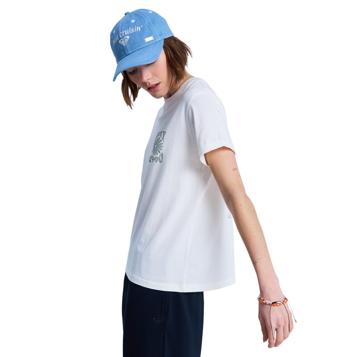 T-Shirt, manches courtes, col rond, Floral. blanc coconut milk, ROXY