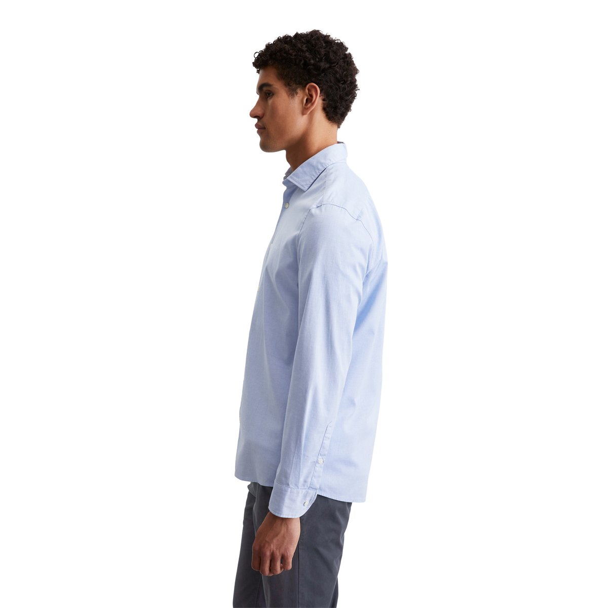 Chemise shaped en pur coton bio bleu, MARC O'POLO