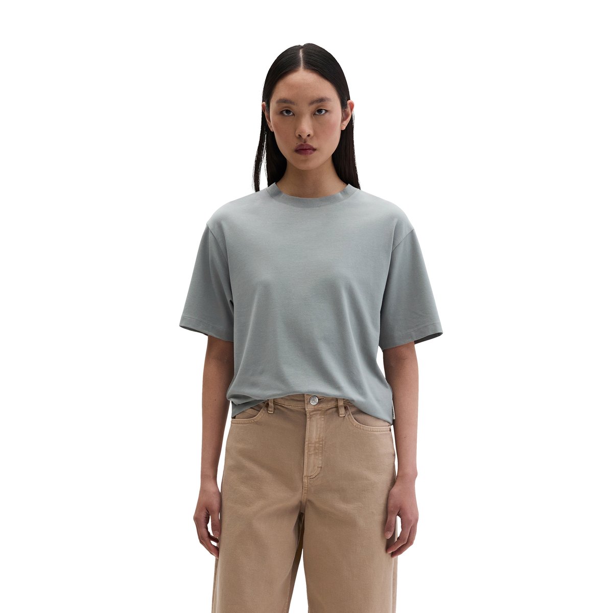 T-shirt relaxed avec TENCEL™ Modal gris, MARC O'POLO