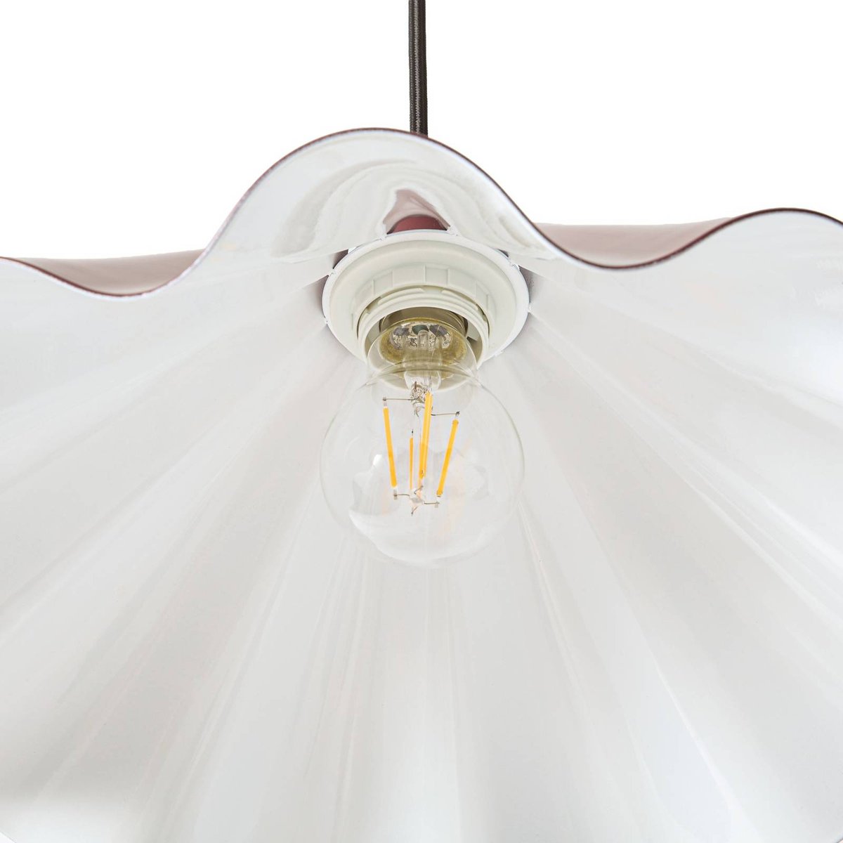 Suspension en métal moderne, Lilliet rouge bordeaux, blanc, LINDBY