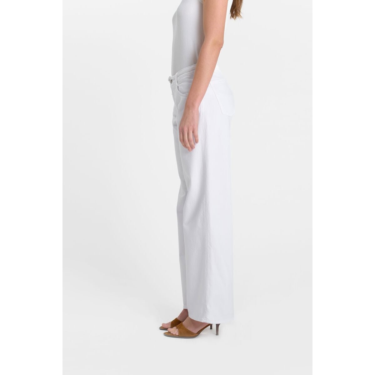Jeans loose, large wide leg , longueur 34 white, LE TEMPS DES CERISES