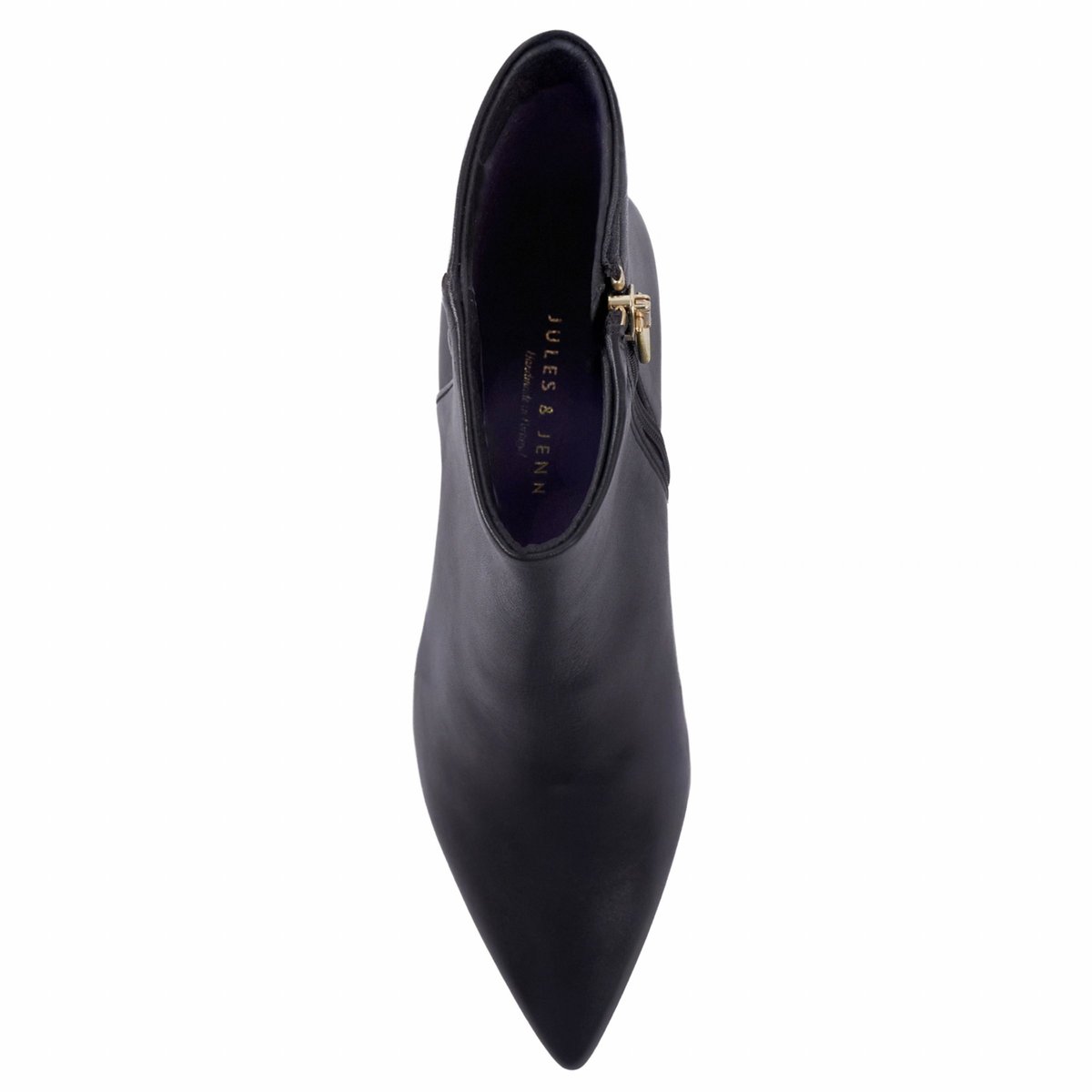 Bottines pointues Isaure cuir noir, JULES & JENN