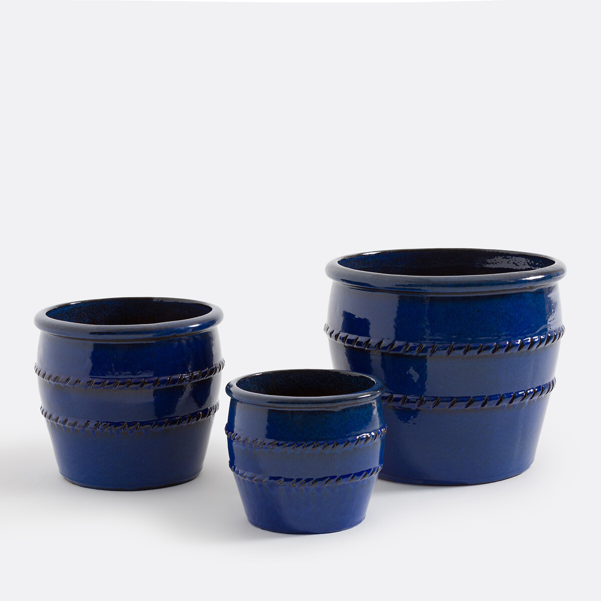 Cachepot em terracota, 31,5 cm de altura, TRINA azul, LA REDOUTE INTERIEURS
