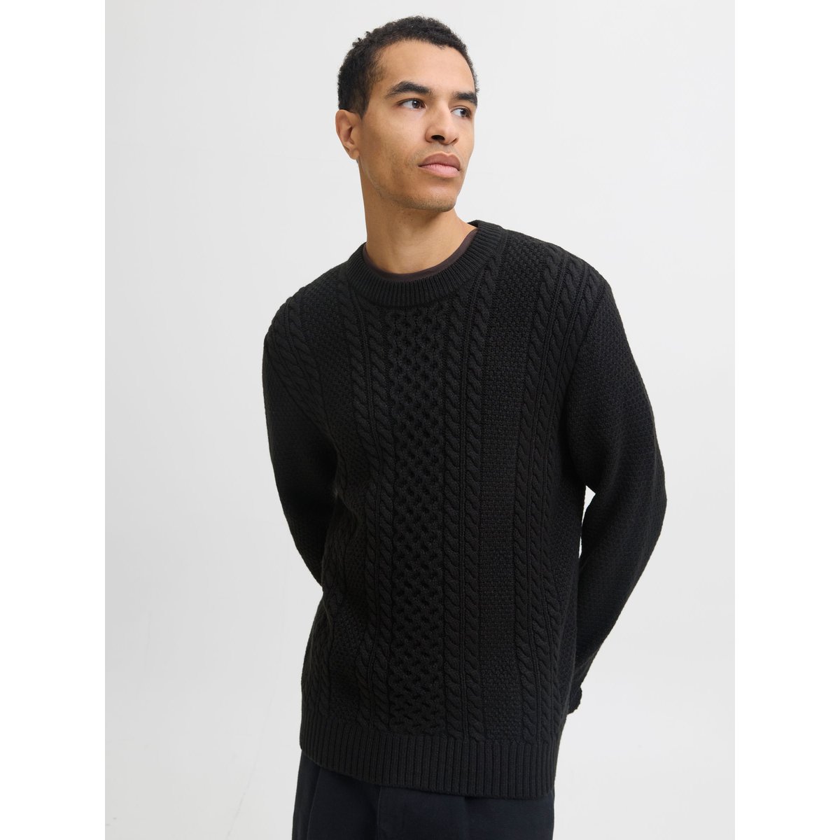 Pull En Maille noire - black, JACK & JONES