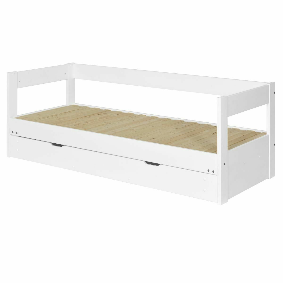 lit banquette gigogne avec tiroir Bois massif  RAVI blanc, AKITEN RETAIL