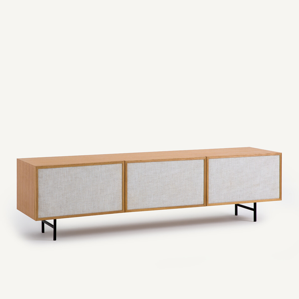 Meuble TV enfilade plaqué chêne et tissu Pletenice chêne naturel, AM.PM