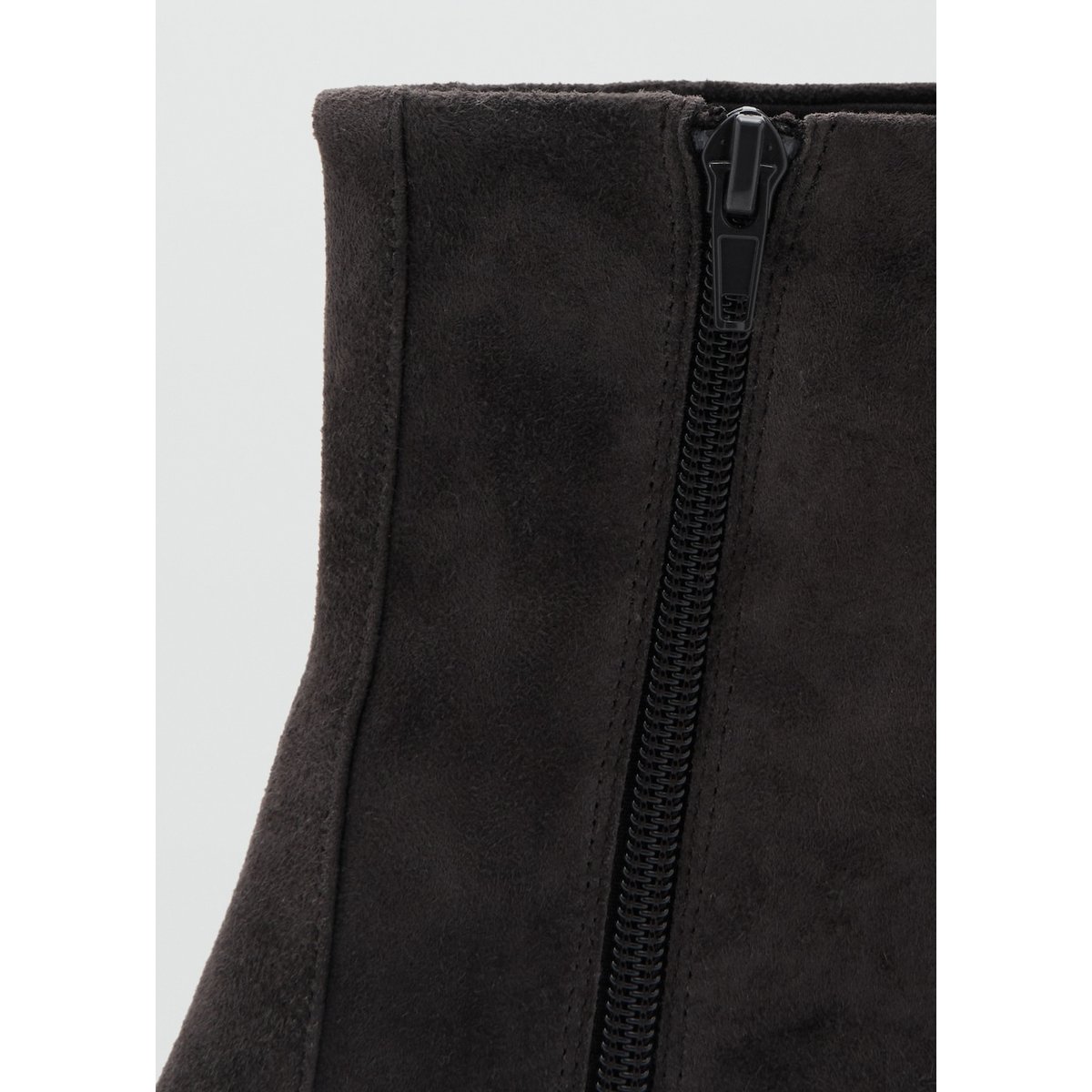 Bottines daim talon bloc gris chiné foncé, MANGO