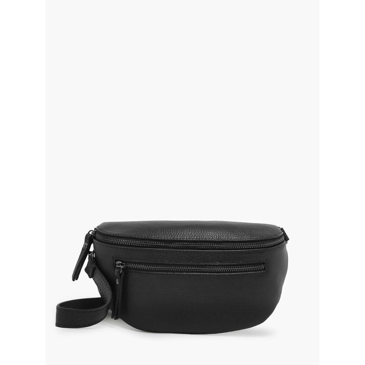 Sac banane Caviar cuir nero, MILANO