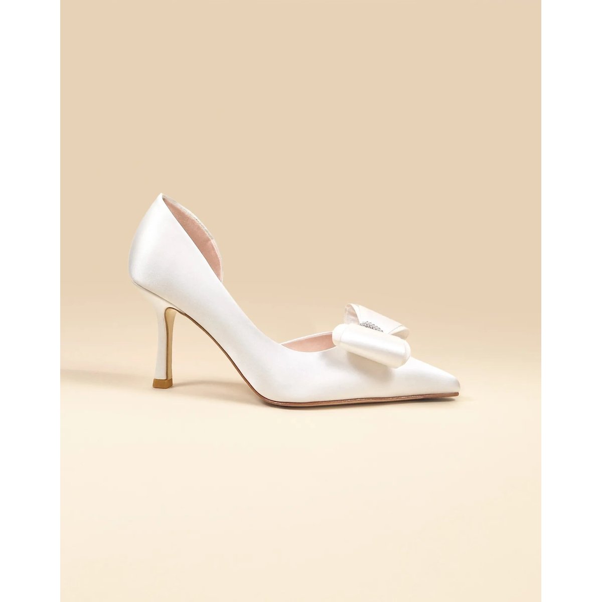 Escarpins à strass et en satin IRIS blanc, MI MAI