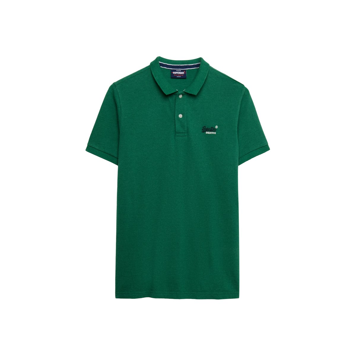Polo Poolside vert champ chiné, SUPERDRY