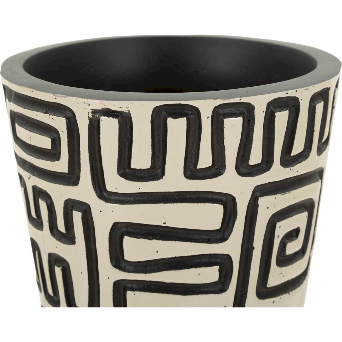 Vase haut motifs graphiques en relief MODERN blanc et noir, RECOLLECTION