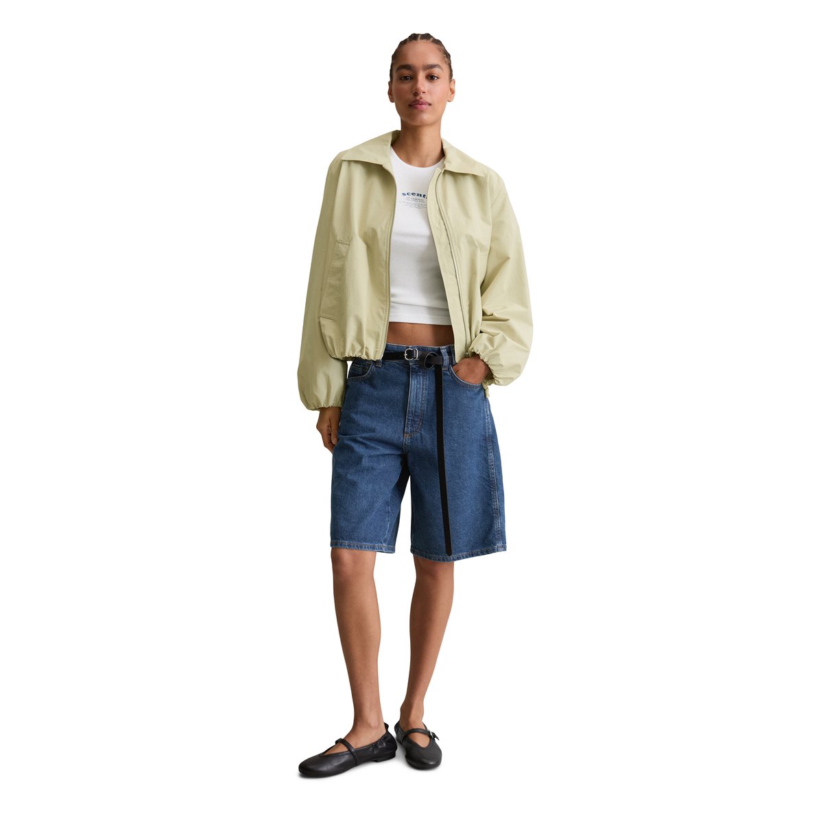 Veste relaxed en mélange de coton organique et de nylon vert, MARC O’POLO DENIM