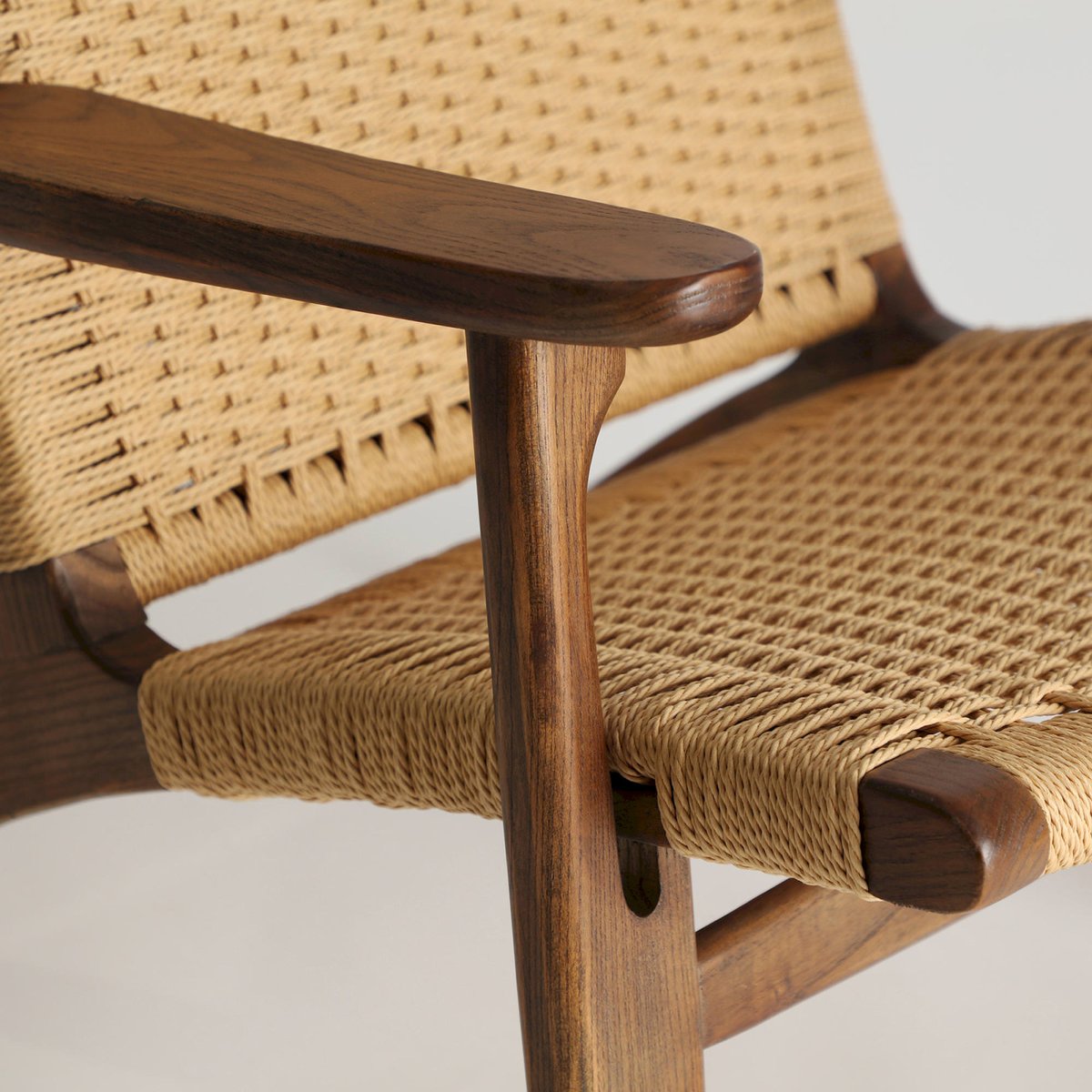 Fauteuil bohème en orme et corde VACIO brun et brun clair, RECOLLECTION