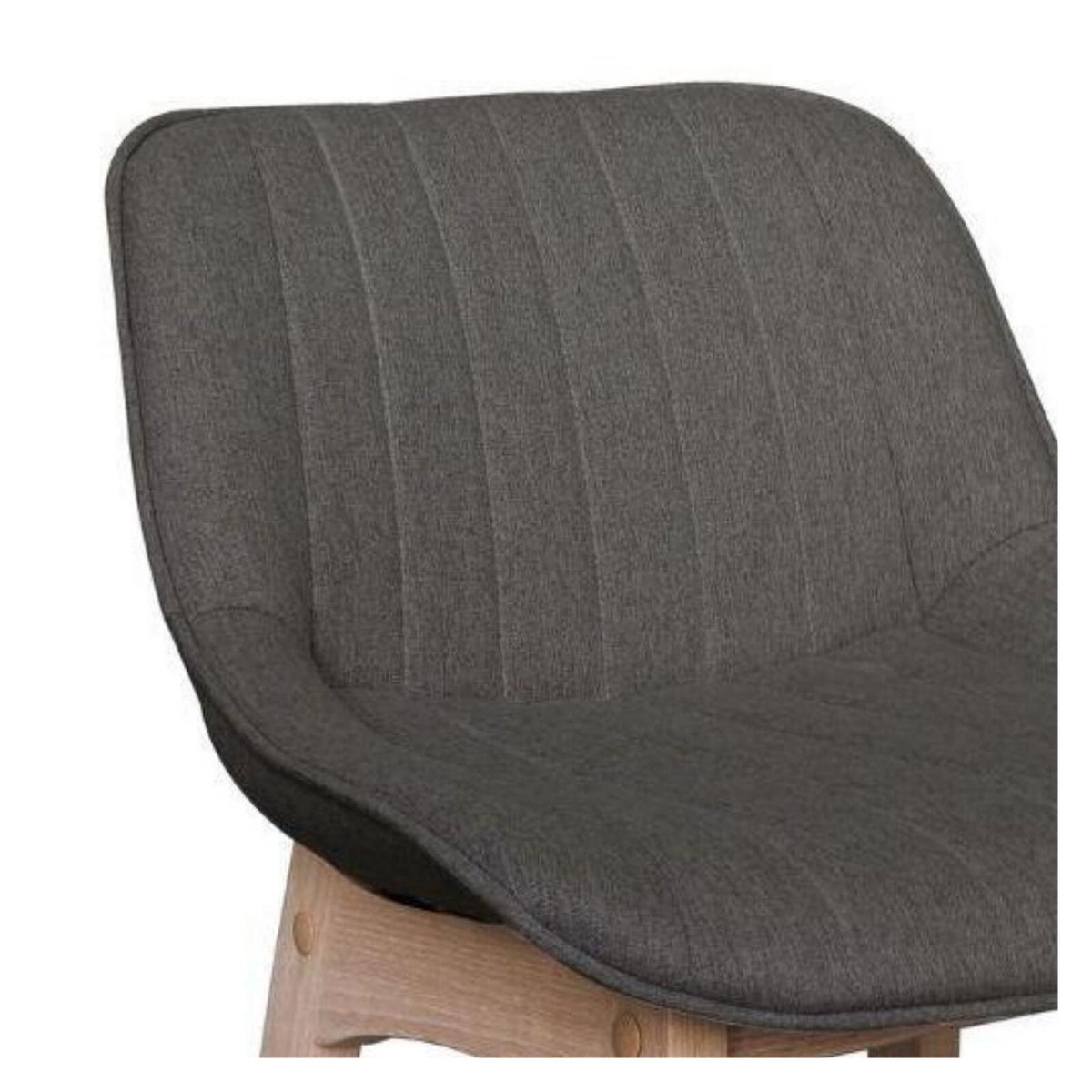 Lot de chaises d'îlot et bar en chêne et assise tissu 65cm MELLOW | Lot de 8 gris foncé, MOB IN