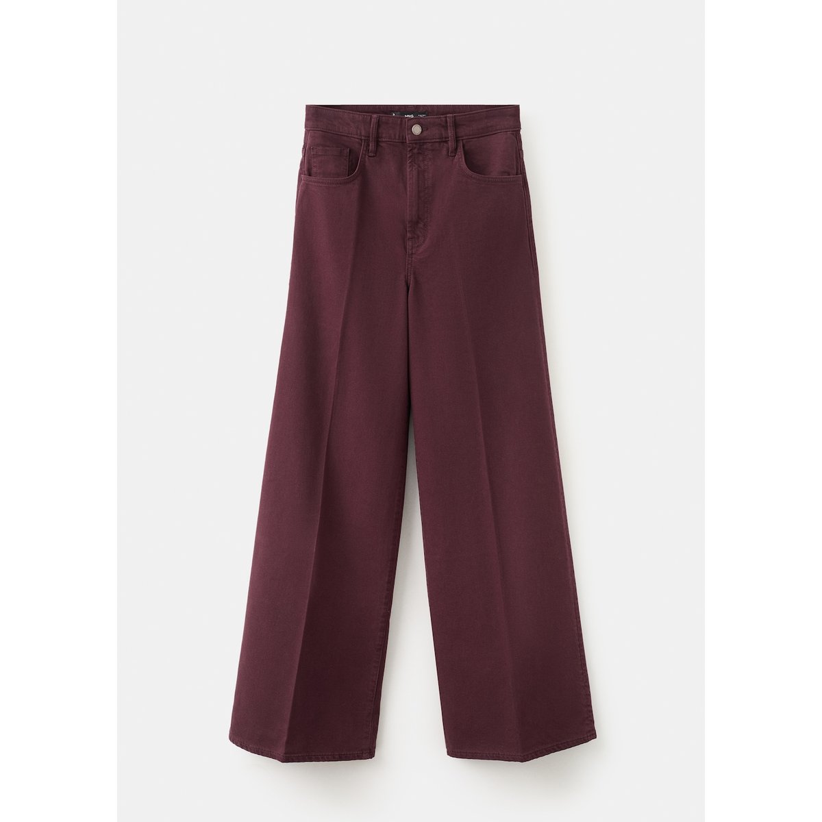 Jean large taille haute lie de vin, MANGO