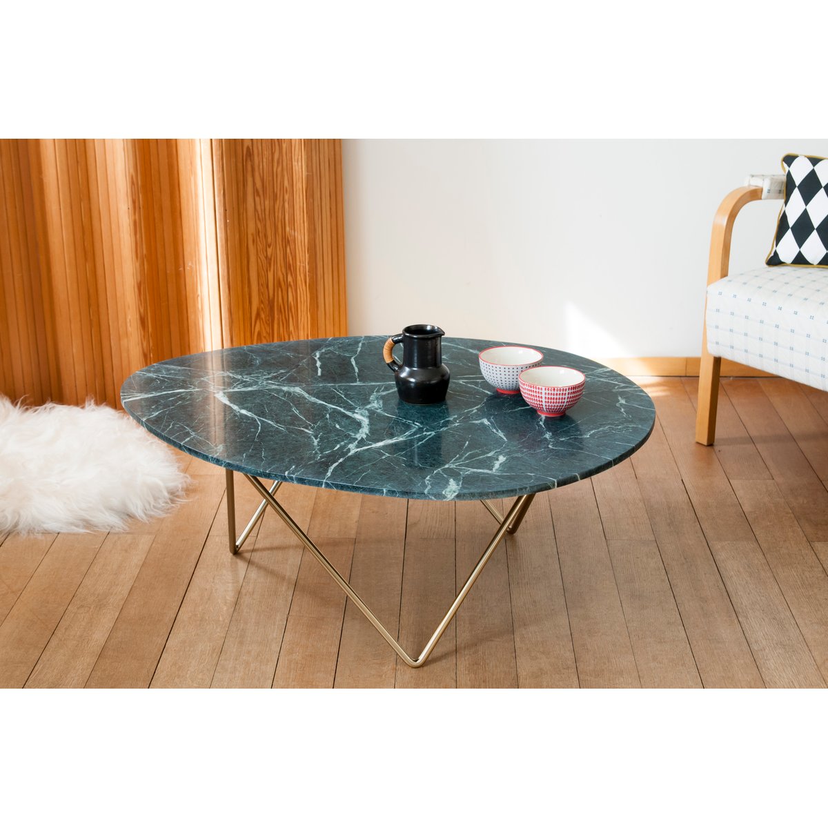 Table basse en marbre TRIVISAN vert émeraude, PRODUIT INTERIEUR BRUT