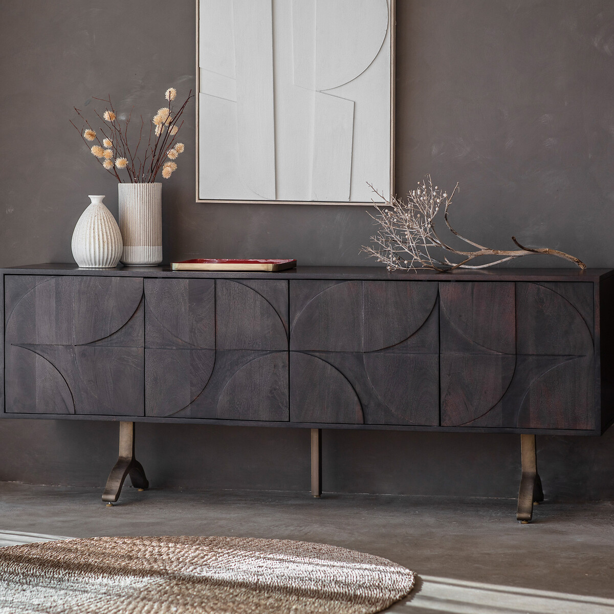 Jaunpur Large Retro Sideboard dark wood, ÉDITÉ