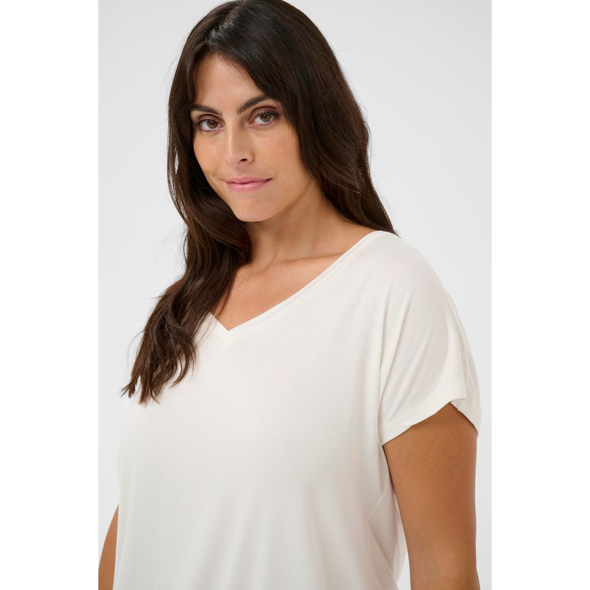 T-shirt à manches courtes blanc chalk, KAFFE CURVE