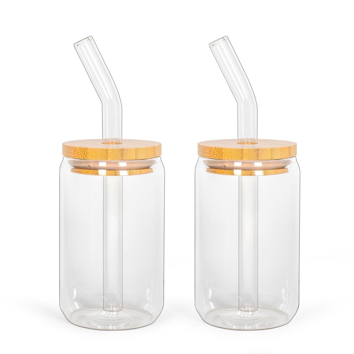 Set de 2 verres avec pailles couleur unique, LIVOO