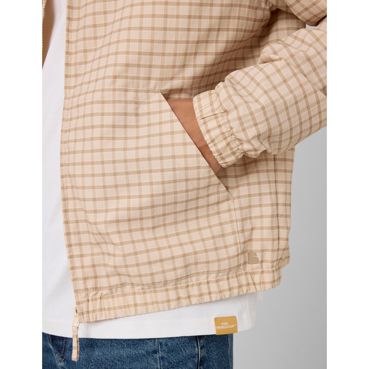 Blouson léger à capuche blanc cassé, BZB