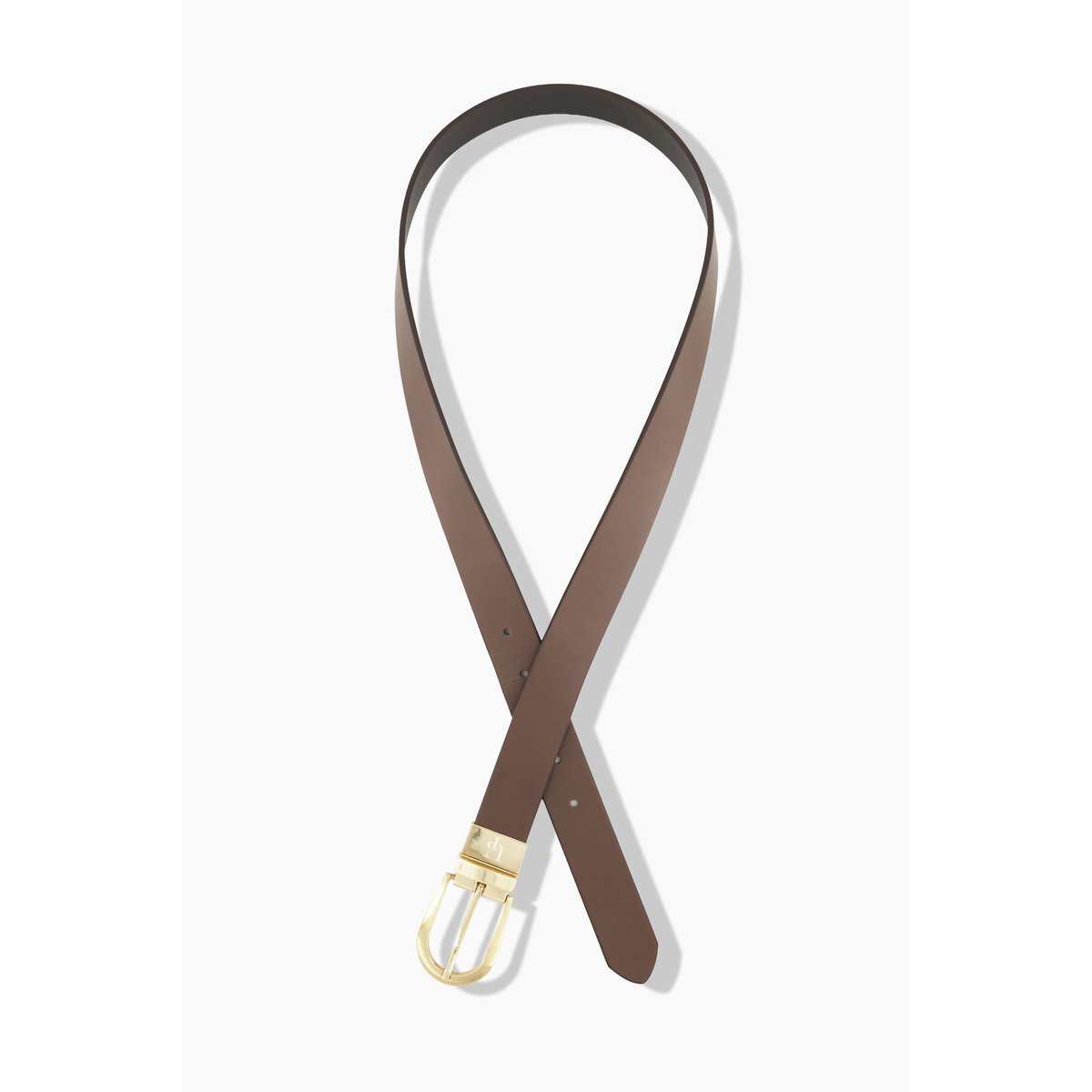 Ceinture réversible en cuir, boucle dorée acajou, ULLA POPKEN