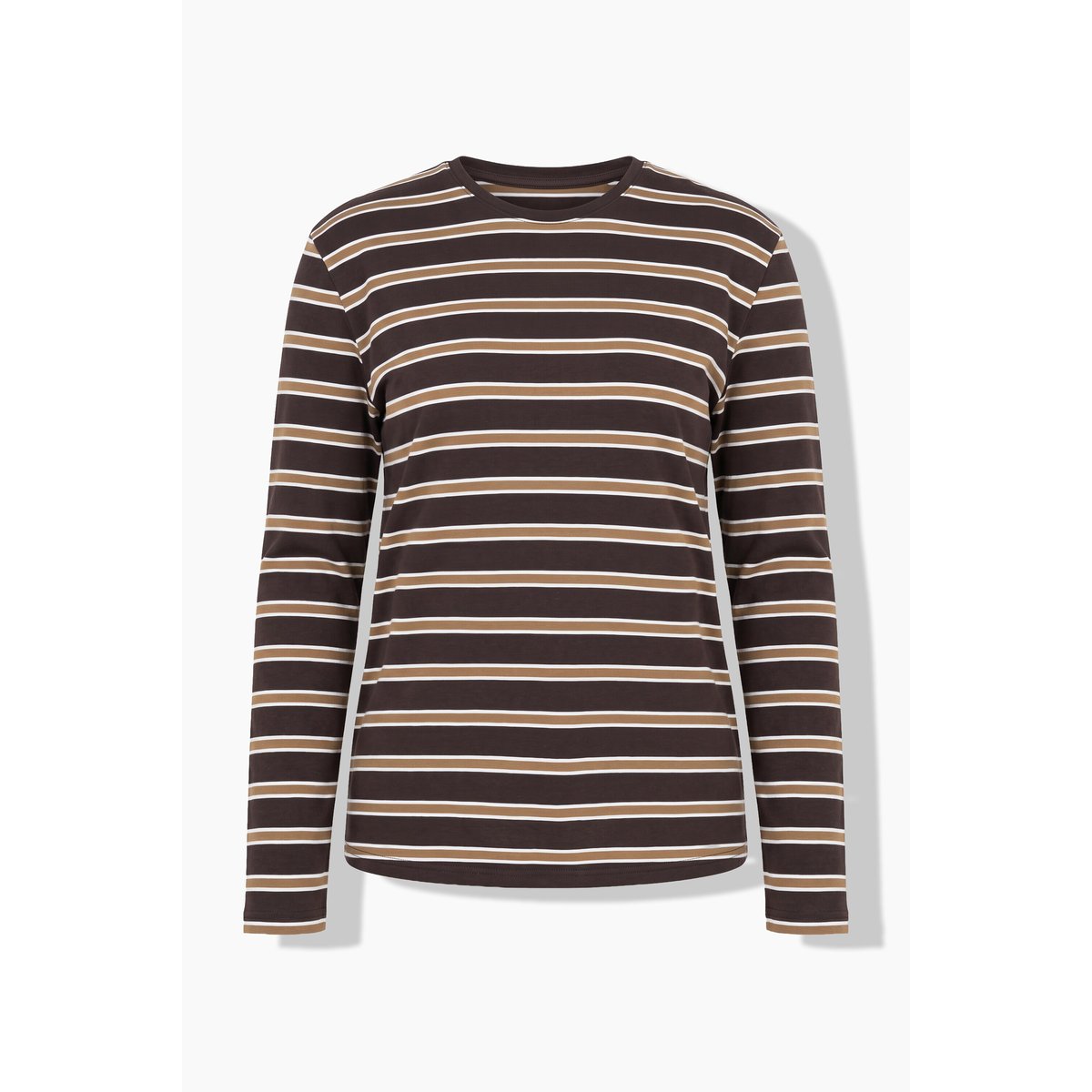 T-shirt à manches longues, coupe classique marron pin, STUDIO UNTOLD