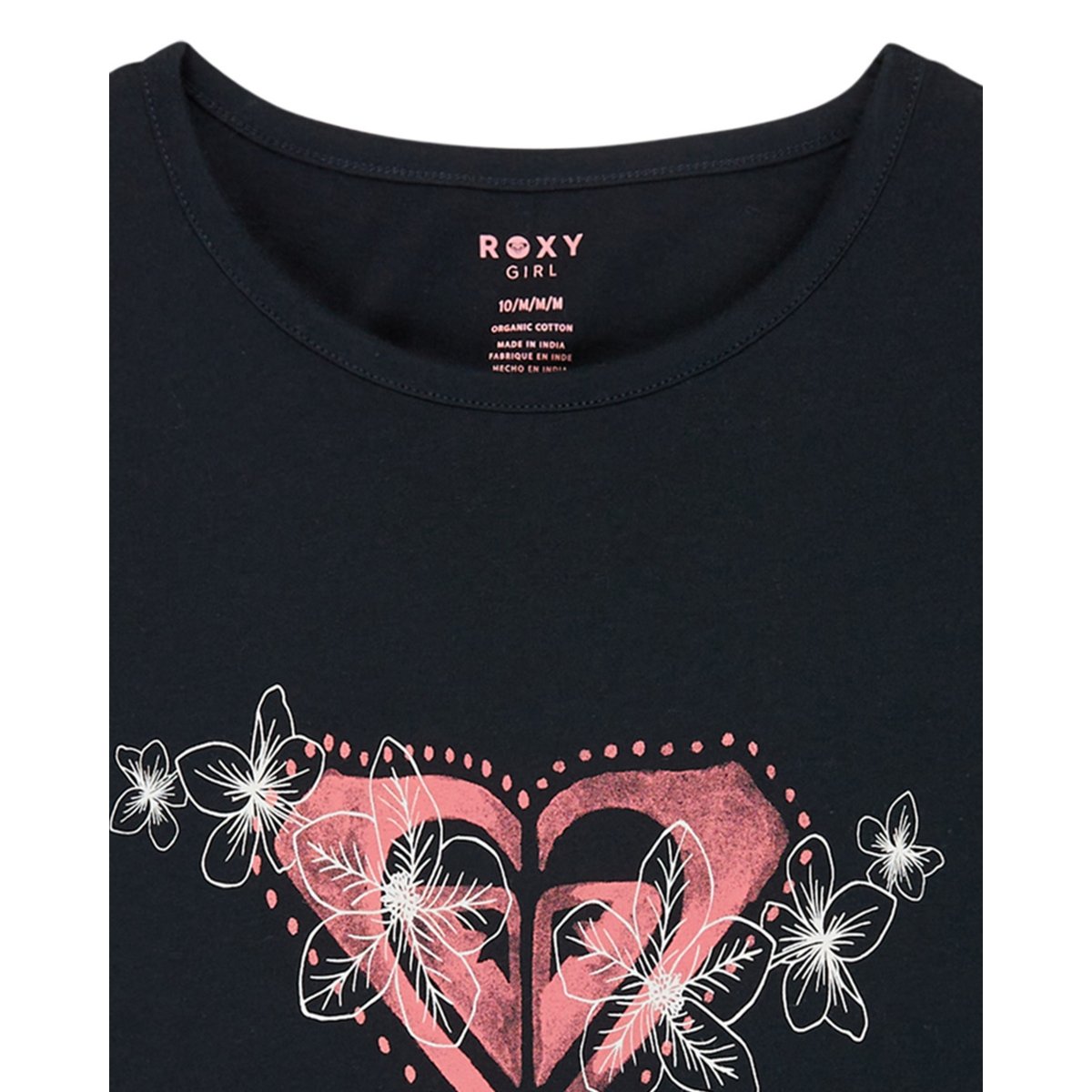 T-Shirt, manches courtes, col rond, Floral. noir anthracite, ROXY