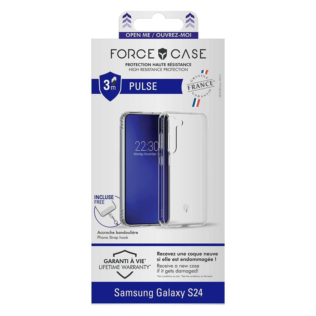 Coque Samsung Galaxy S24 Transparente couleur unique, FORCE CASE
