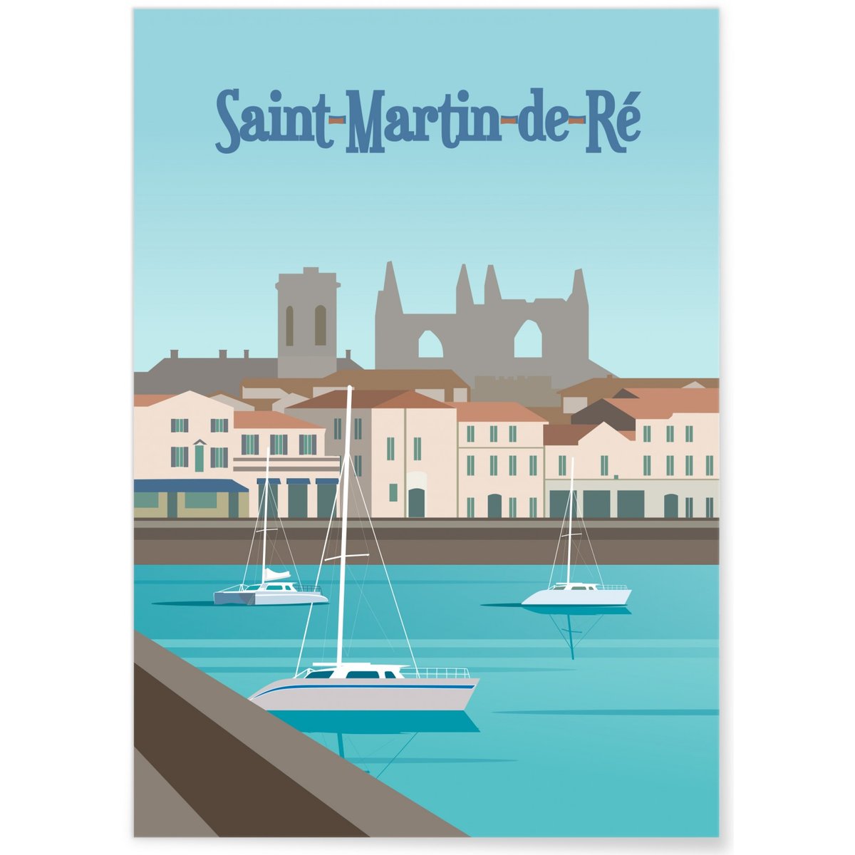 Affiche ville Saint-Martin-de-Ré blanc, L'AFFICHERIE