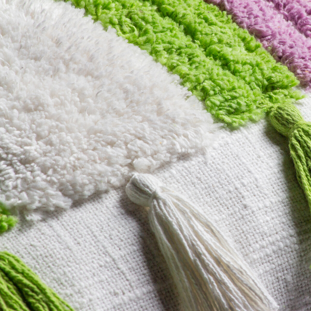 Rainbow Tassel Tufted Filled Cushion 45x45cm multi-coloured, HEYA HOME