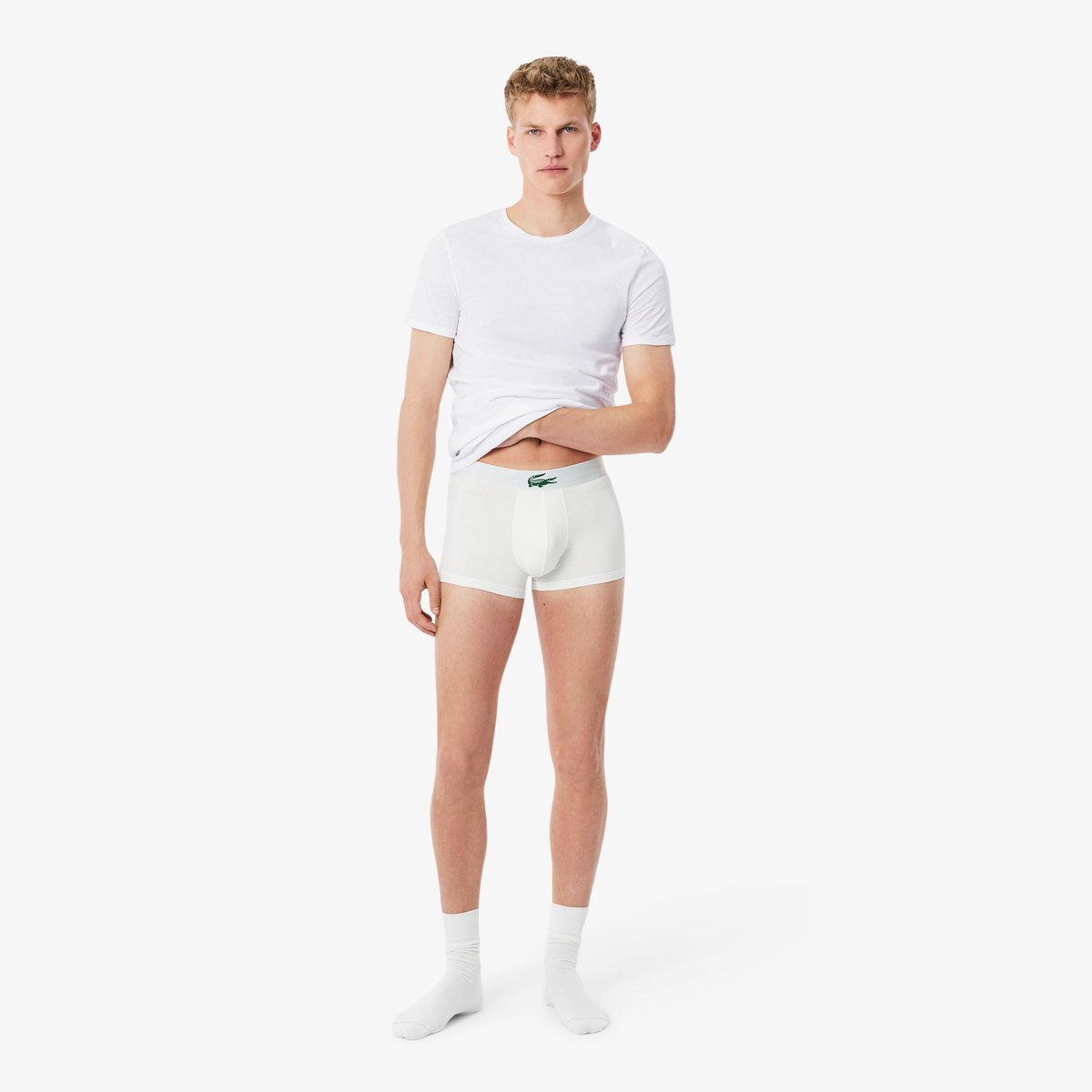 Lot de 3 t-shirts d'intérieur slim fit blanc-001, LACOSTE