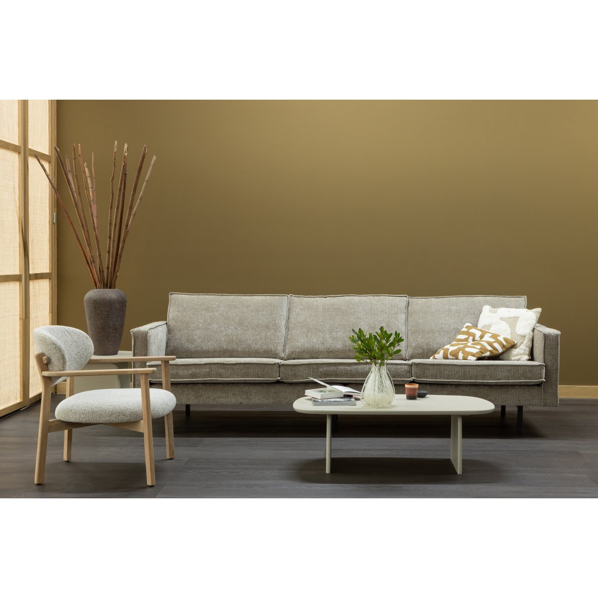 Fauteuil en chêne et tissu mélangé UDAR naturel, WOOOD
