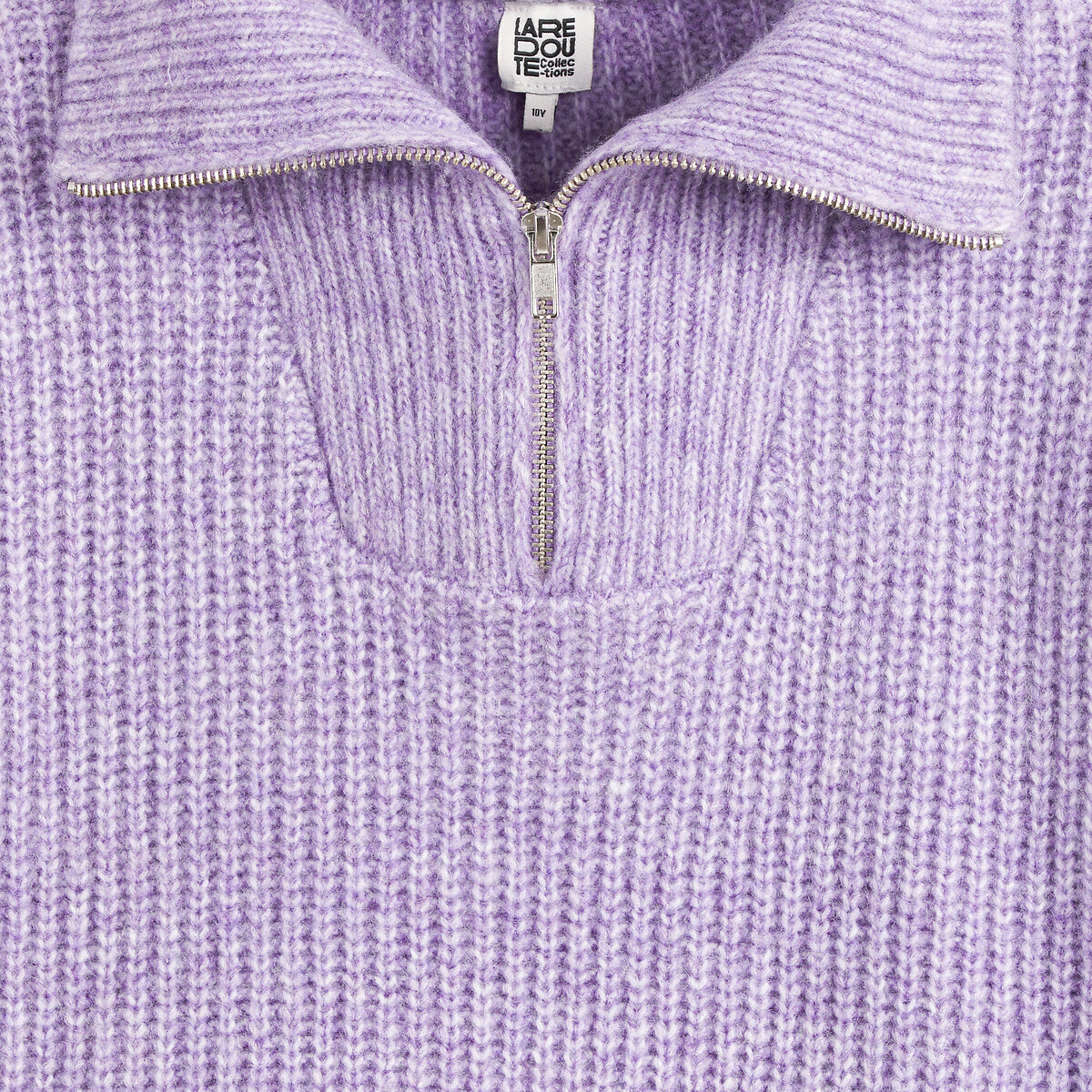 Half Zip Jumper in Chunky Knit purple, LA REDOUTE COLLECTIONS